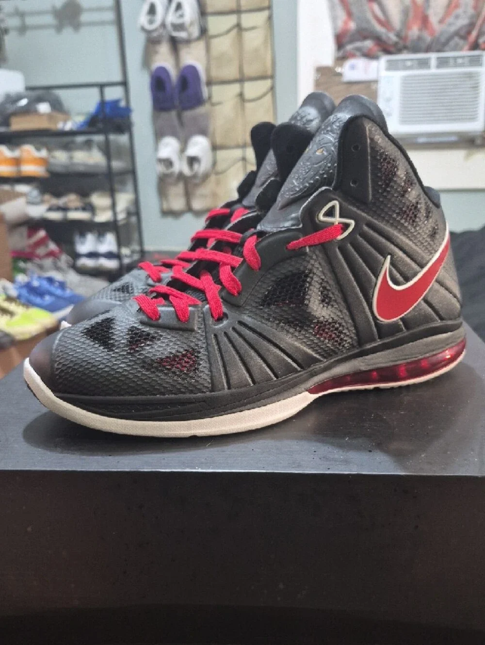 Nike LeBron 8 P.S. 'Black Red White' (2011) Mens 11.5 EUC